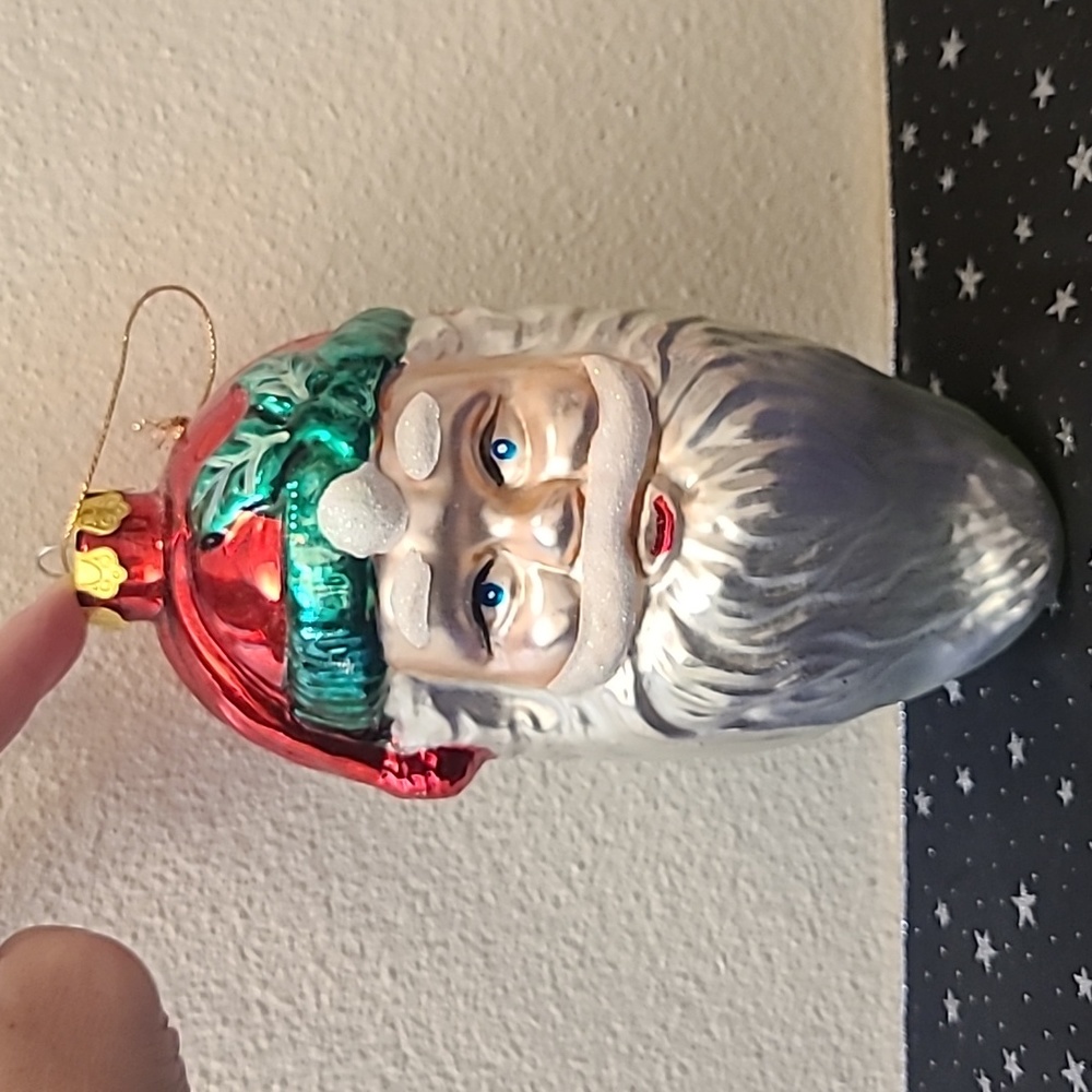 Vintage Blown Glass Santa